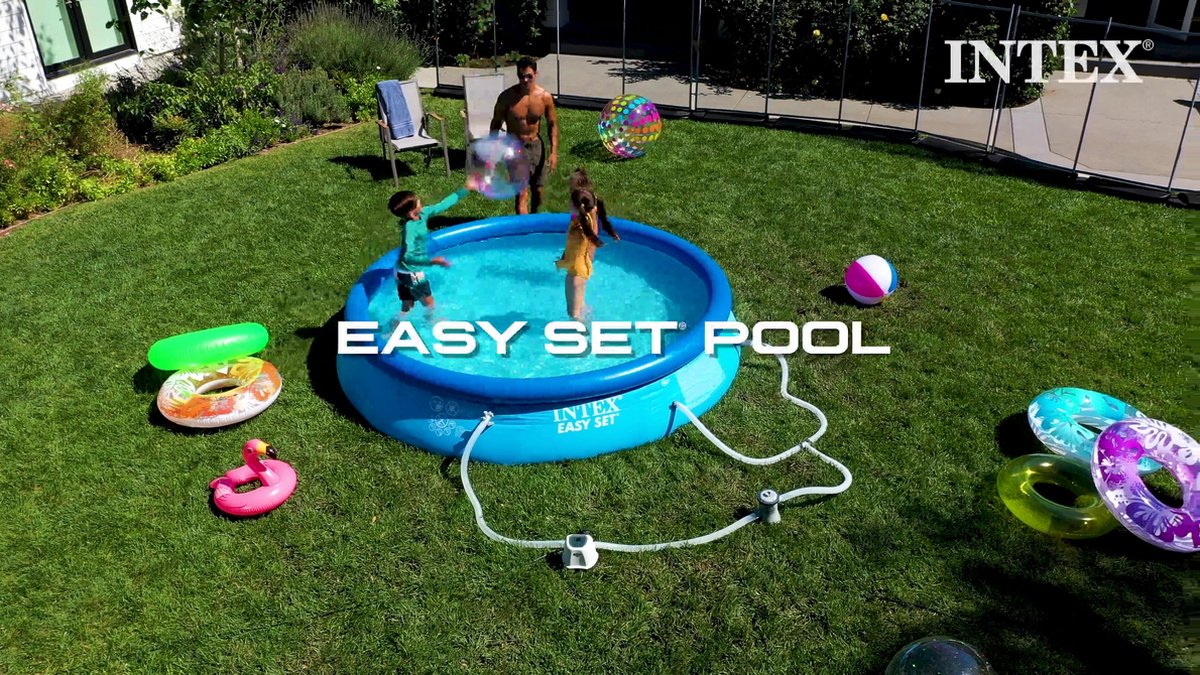 Intex Easy Set Pool Set - Opblaaszwembad - Ø 457 x 122 cm met filterpomp - Afbeelding 2