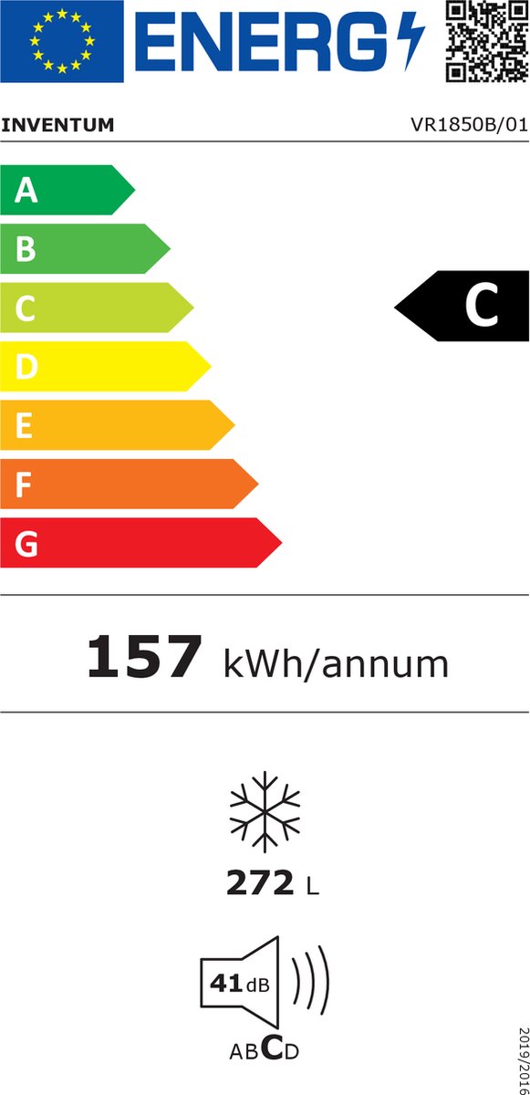 Inventum VR1850B No Frost kastmodel vriezer energiezuinig - 272 liter - 185 cm hoog - Supervriezen - Superkoelen - Energielabel C - Ledverlichting - Afbeelding 3