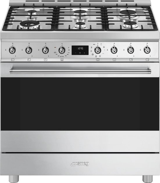 SMEG C9GMXNLK2 - Gasfornuis - 90 cm - RVS - Gasaansluiting: Nederland