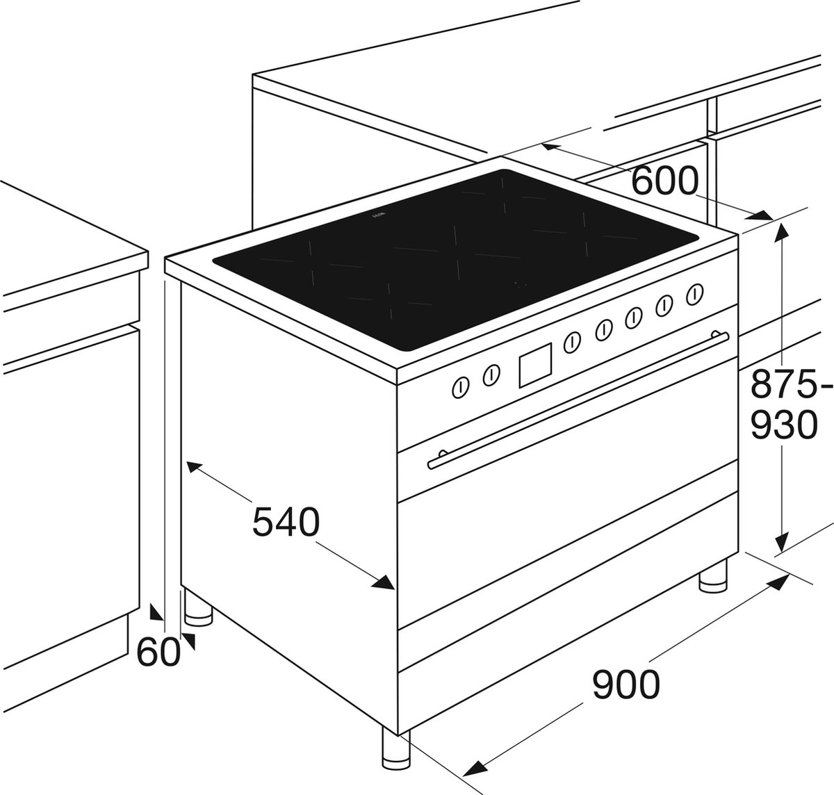 ETNA FI590RVS - Inductiefornuis (90 cm) - RVS - 3-fase - Afbeelding 5