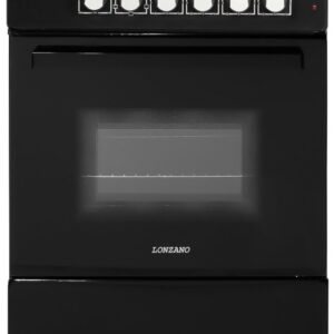 Lonzano Keramisch Fornuis - Zwart Glans - 60CM Breed - 2 Fase - 3 Fase - Hetelucht - Lade - 61 Liter