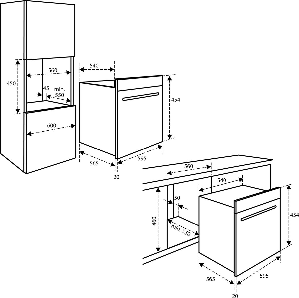 Inventum IMC4535GT - Inbouw combi-oven - Hetelucht - Magnetron - Grill - 50 liter - 45 cm hoog - Tot 250 graden - Zwart - Beste Koop Maart 2026 - Afbeelding 3