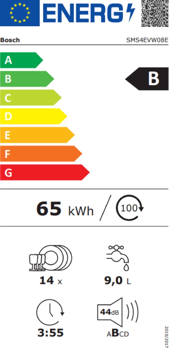 Bosch SMS4EVW08E - Serie 4 - Vaatwasser - Vrijstaande vaatwasser - 60 cm - Wit - Energielabel B - Home Connect - Efficient Dry: verbeterde - Afbeelding 2