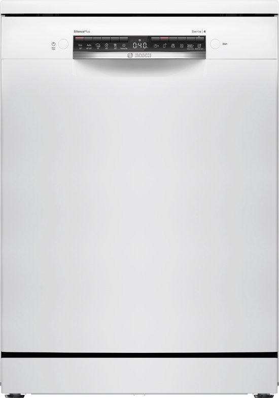 Bosch SMS4EVW08E - Serie 4 - Vaatwasser - Vrijstaande vaatwasser - 60 cm - Wit - Energielabel B - Home Connect - Efficient Dry: verbeterde
