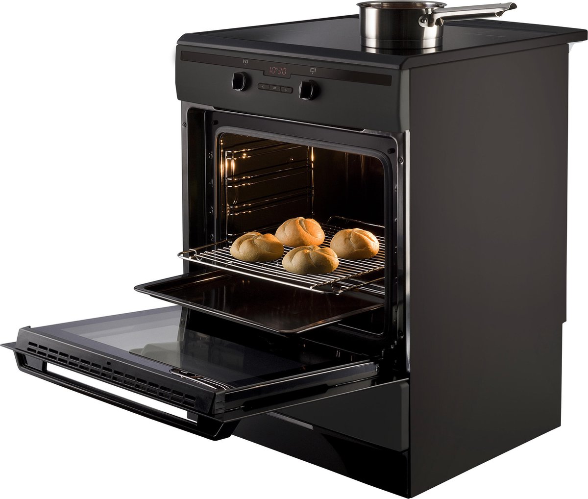 Inventum VFI6042ZWA - Vrijstaand inductie fornuis - Elektrische oven - 4 kookzones - 60 cm - 65 liter - Zwart - Afbeelding 5
