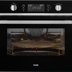 ETNA Zwart- Inbouw Combi-Magnetron - 44L - Magnetron, Oven en Grill - 20 Automatische Programma's - RVS - Kinderslot - 36 cm Draaiplateau