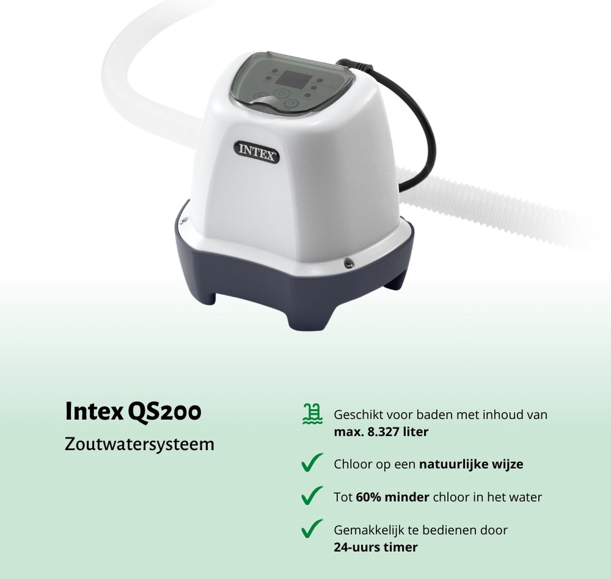 Intex Rechthoekig Prism Frame Zwembad - 300 x 175 x 80 cm - Grijs - Inclusief Pomp - Ladder Afdekzeil - Zoutwatersysteem - Filters - Zwembadzout - Afbeelding 6