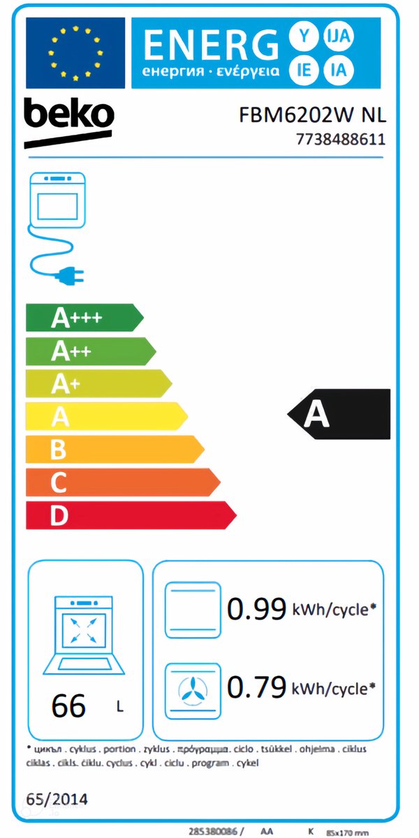 Beko FBM6202WNL - AeroPerfect - Gasfornuis met elektrische oven - 66 liter - Afbeelding 2
